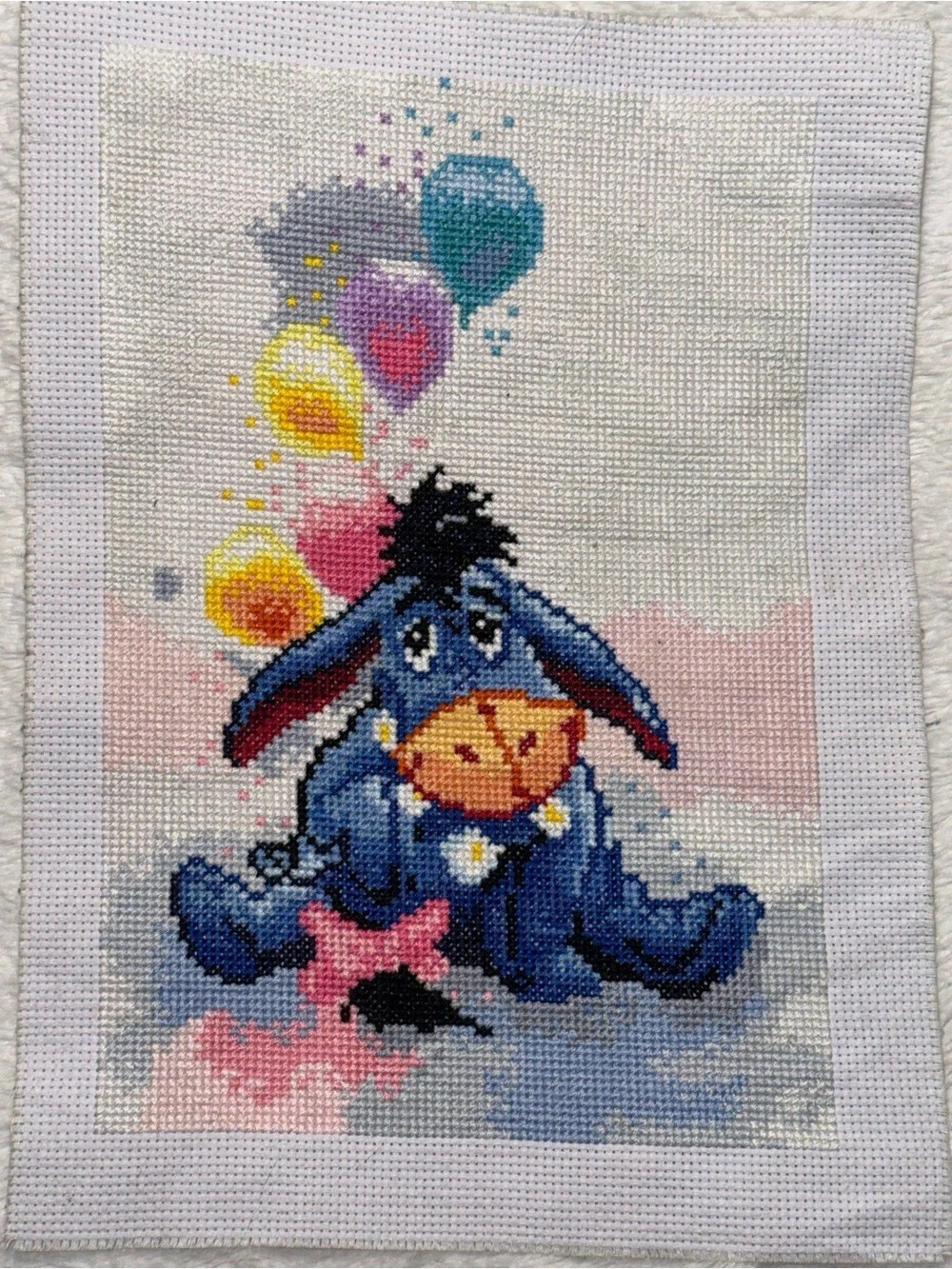 Eeyore Cross Stitched Piece-Adorable!!